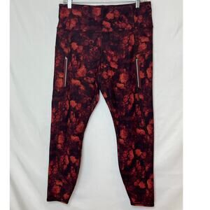 Athleta Womens L Rainier Printed Tight “Frozen Floral Warm” Cold-Weather Legging